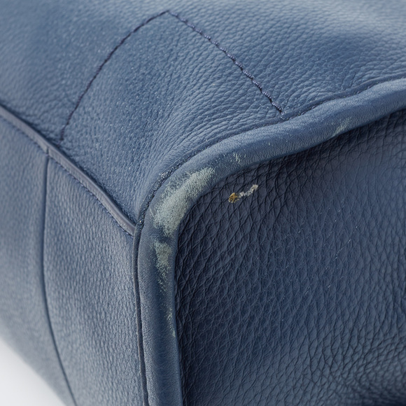 TORY BURCH Blue Leather McGraw Slouchy Tote - Picture 6 of 8